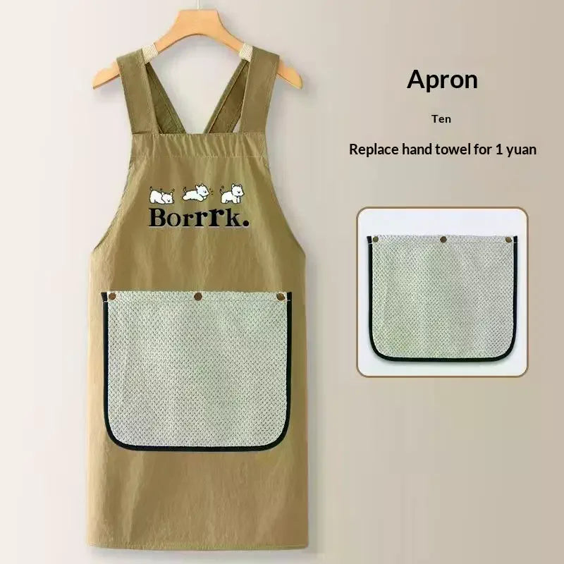 Oil-Proof Waterproof Cooking Apron for Men & Women Kitchen Apron Qme