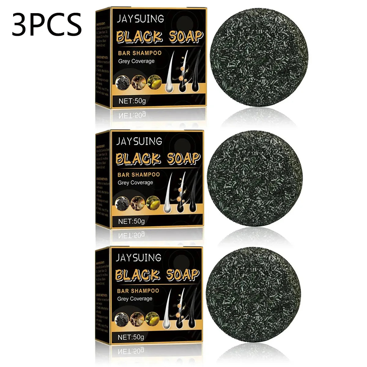 Polygonum Multiflorum Black Hair Soap – Natural Hair Care Bar Hair Care Soap Bar Qst 3pcs