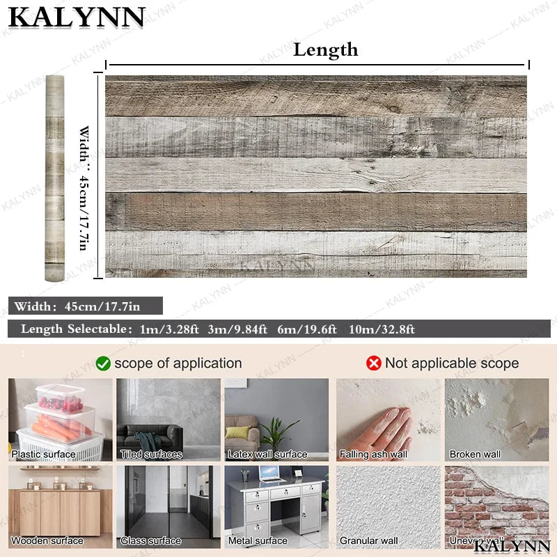 Wood Peel & Stick Contact Paper – Removable Self-Adhesive Wallpaper Peel & Stick Wallpaper Qme