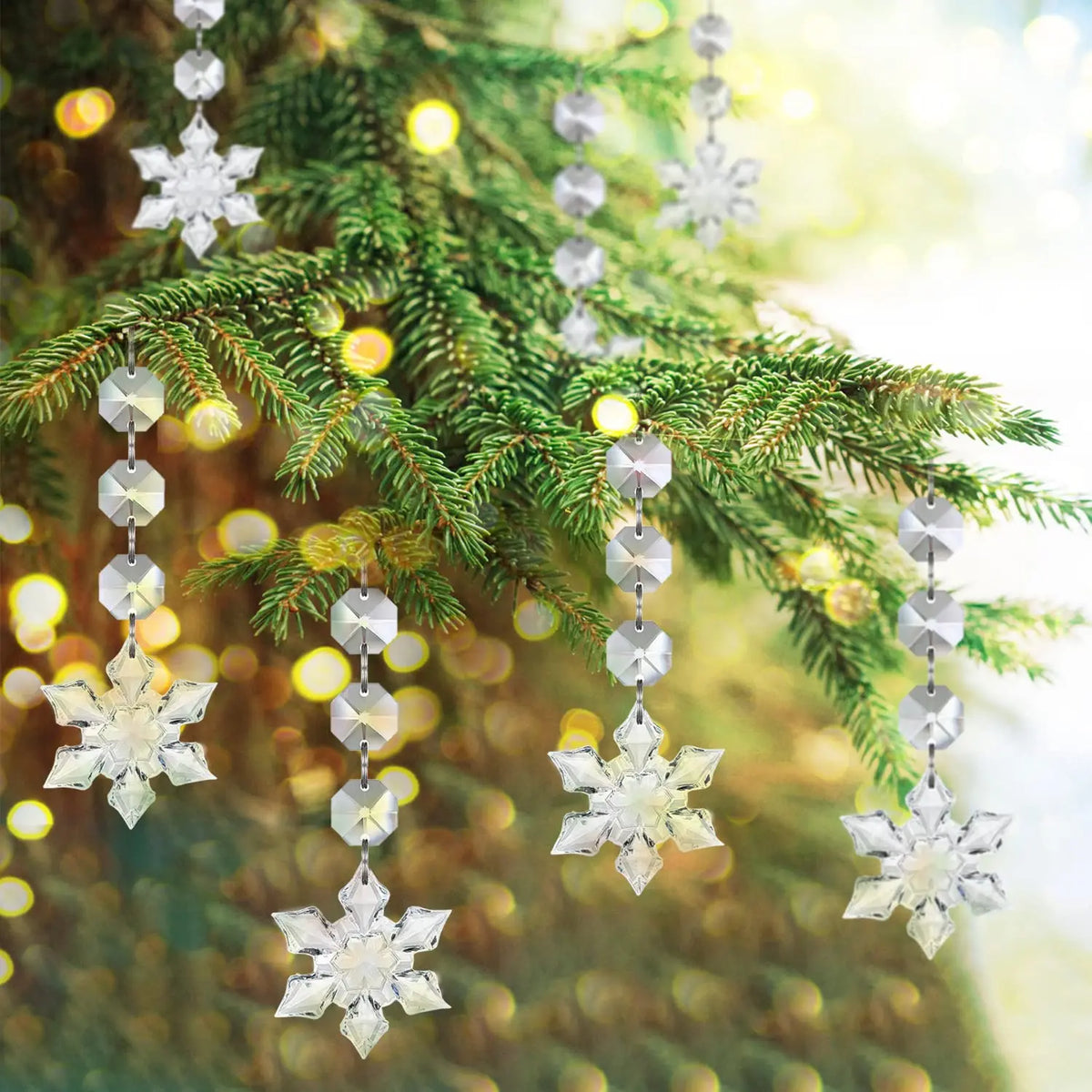 Snowflake Crystal Christmas Ornaments – Acrylic Tree Decorations Christmas Ornaments Qme
