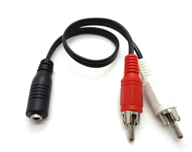 3.5mm Female to 2RCA Male Stereo Audio Y-Adapter Cable Audio Adapter Cable Qme