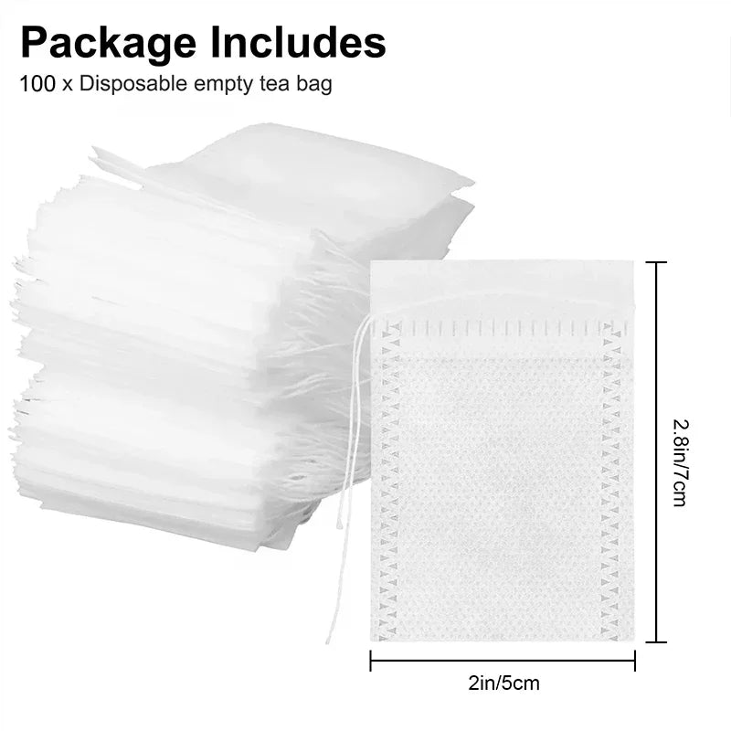 Disposable Non-Woven Drawstring Tea Bags – Coffee & Spice Filter Disposable Tea Filter Bags Qme