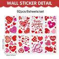 Heart Shaped Wall & Window Stickers – Valentine's Day Decor Wall Window Stickers Qme A2