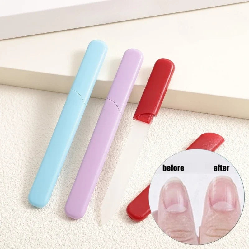 Nano Glass Nail File with Case – Crystal Polishing Tool Glass Nail File Qme
