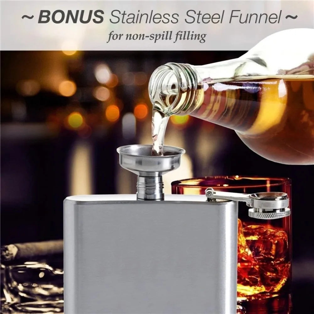 Stainless Steel Hip Flask 4/8/10 oz – Pocket Whiskey Bottle Hip Flask Qst