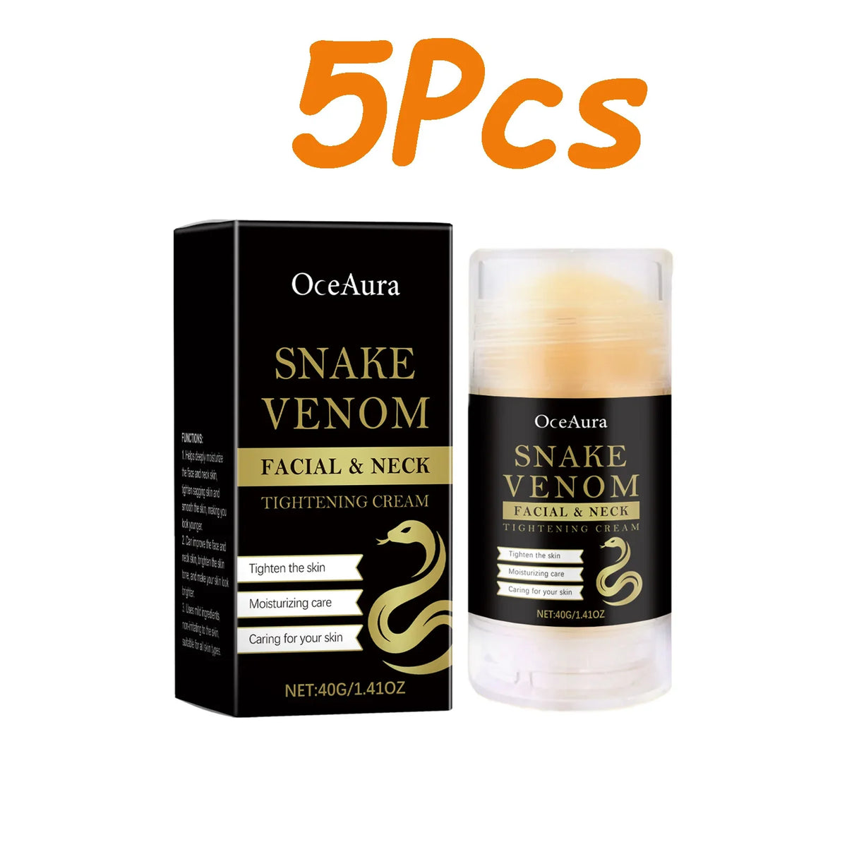 Snake Venom Neck & Face Firming Stick – Lifting Fine Line Care Neck Firming Stick Qme 5 x 40g Boxed