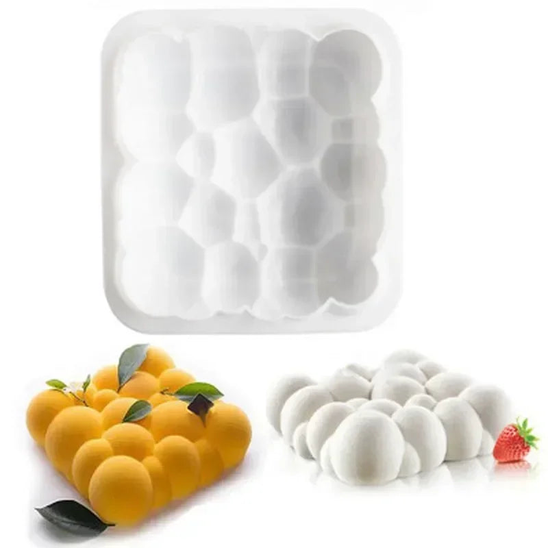 3D Cloud Silicone Cake Mold – Square Mousse & Dessert Baking Pan Silicone Cake Mold Qme