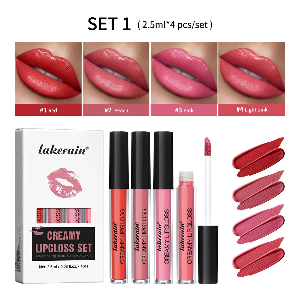 ibcccndc Korean Matte Lip Gloss Set – Long-Lasting Lip Tint Matte Lip Gloss Set Qst SET 1