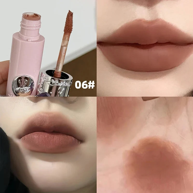 NICEKEY 6-Shade Nude Matte Waterproof Liquid Lip Color Liquid Lipstick Set Qme 06