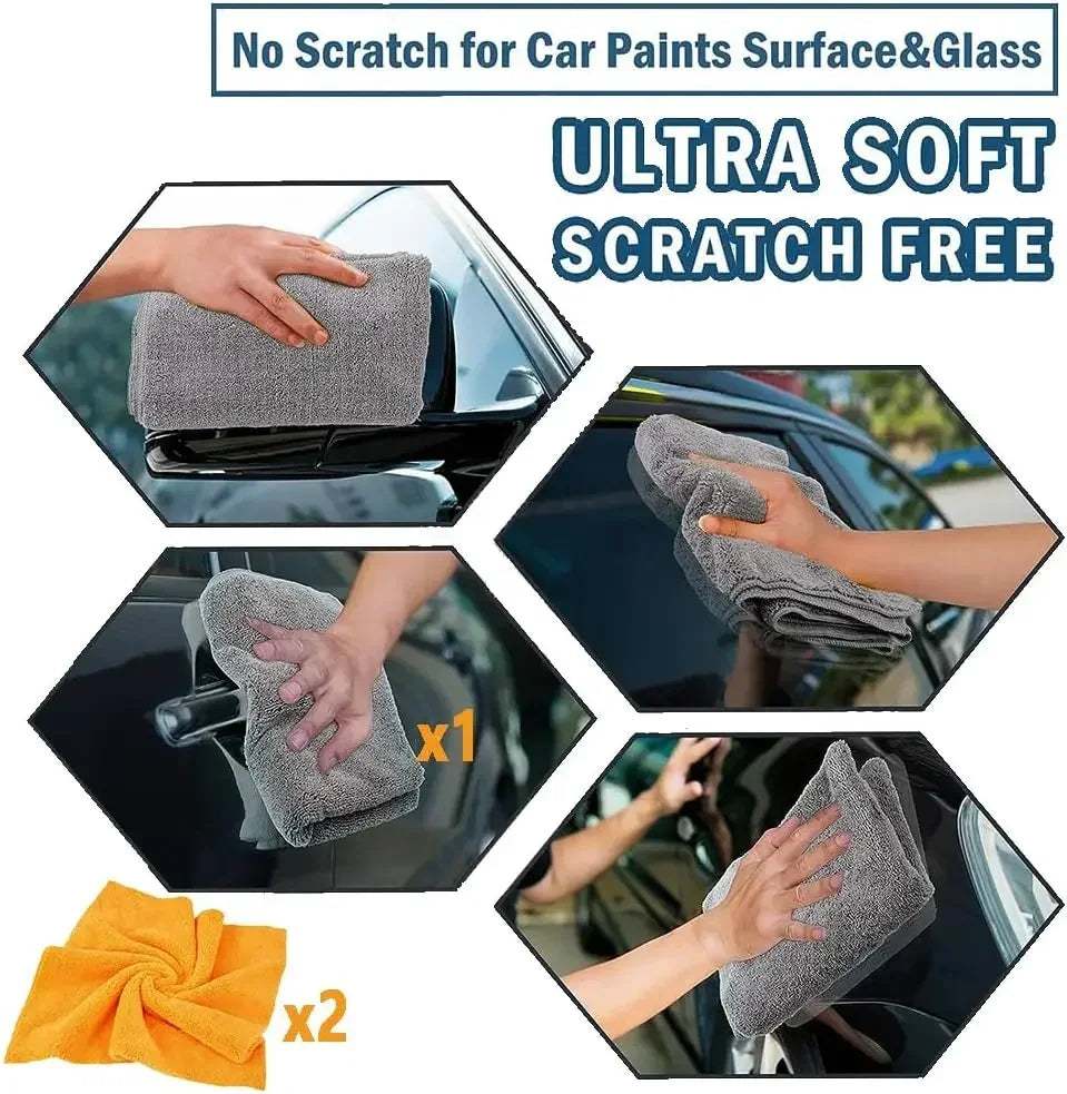 Car Wash Detailing Kit – Collapsible Bucket, Mitt & Sponge Car Detailing Kit Qme