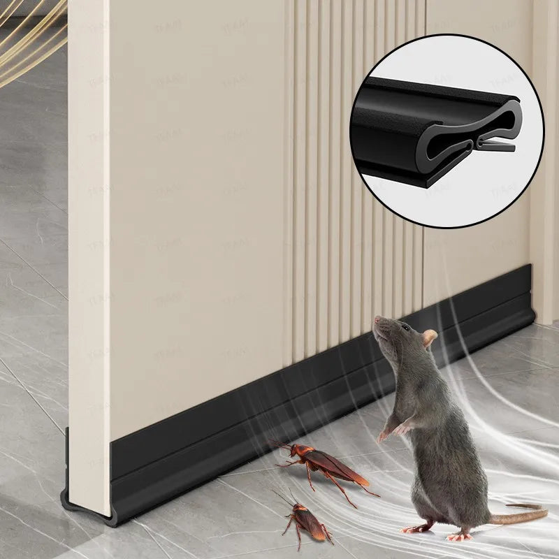 Self-Adhesive PVC Door Bottom Seal Strip – Draft & Dust Guard Door Weather Stripping Qme