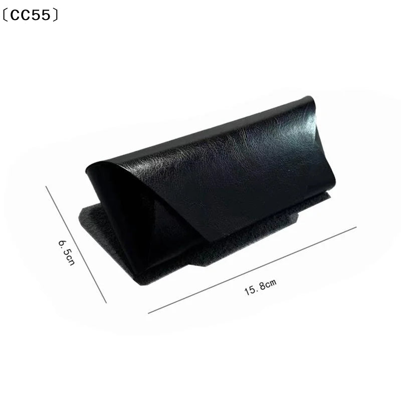Retro PU Leather Glasses Case – Slim Magnetic Eyewear Box Eyewear Storage Case Qst