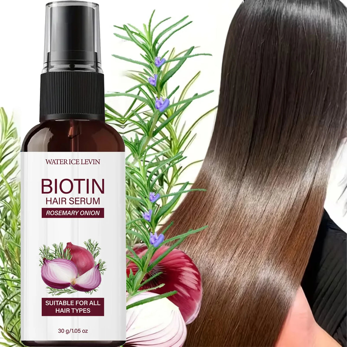 Biotin Rosemary Onion Hair Growth Serum – All Hair Types | Qme Hair Growth Serum Qme
