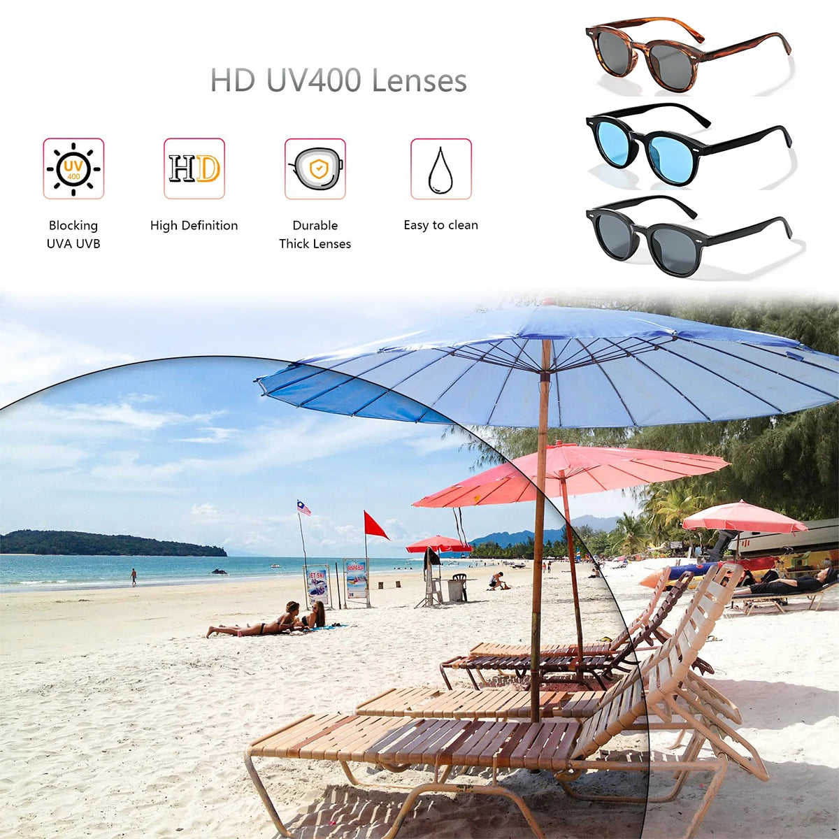 VOPHA Retro Round Sunglasses UV400 Unisex – S03 with Strap Fashion Sunglasses Qst