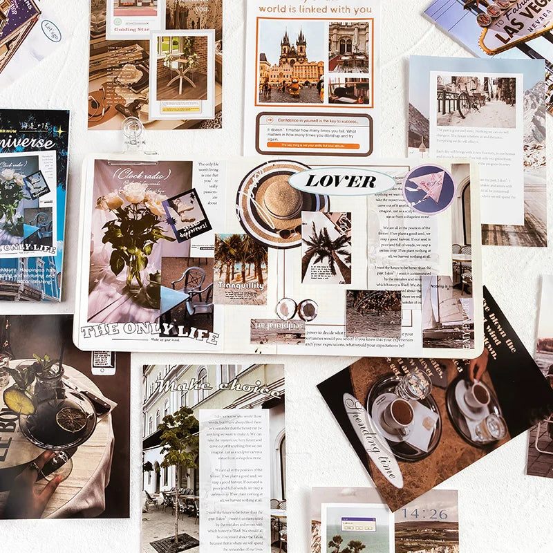 60-Sheet Landscape Scrapbooking Paper Pack | Junk Journal Collage Scrapbooking Paper Pack Qme