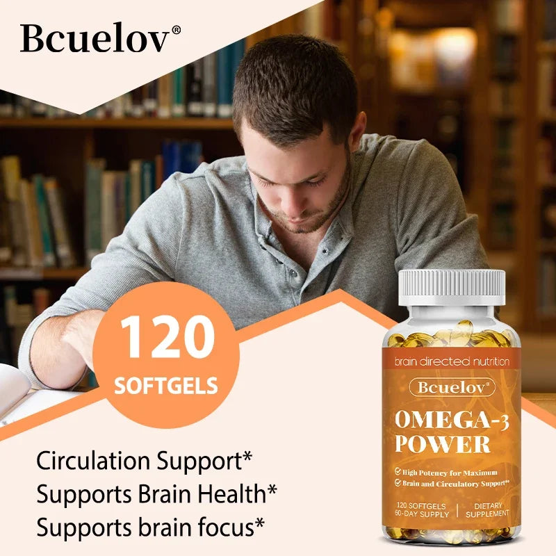 Omega-3 Fish Oil – High-Potency EPA & DHA, Non-GMO, Gluten-Free Omega-3 Supplement Qst
