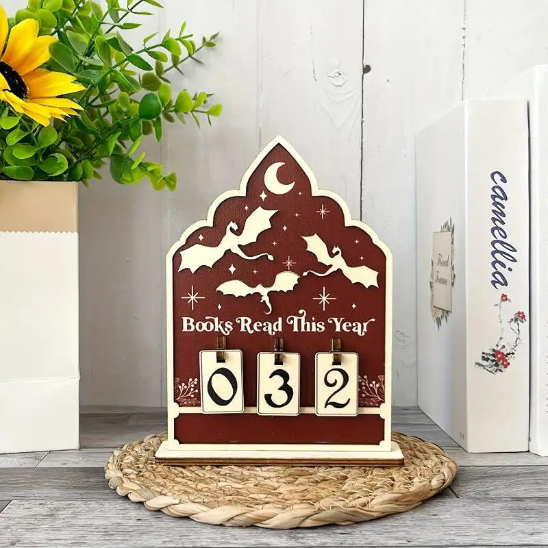 Wooden Reading Challenge Tracker – Book Counter for Readers Reading Tracker Qme