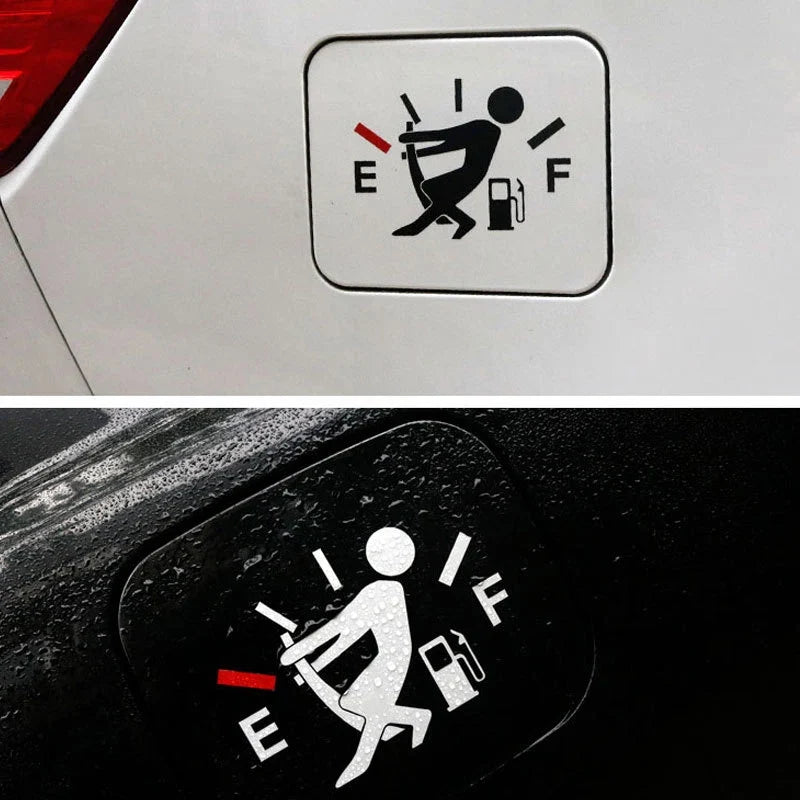 Funny Car Fuel Gauge Decal – Waterproof Empty Gauge Sticker Car Decal Sticker Qme