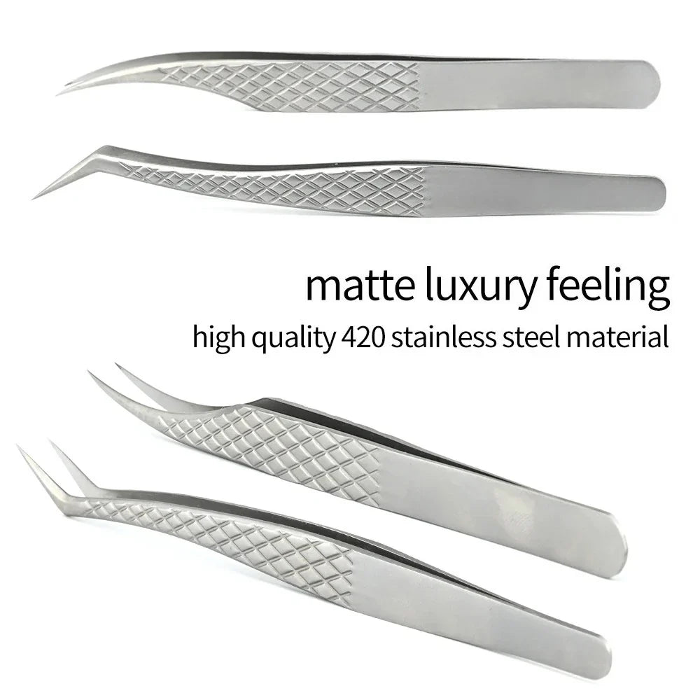 Qme Diamond Grip Eyelash Extension Tweezer | Volume Precise Lash Extension Tweezer Qme