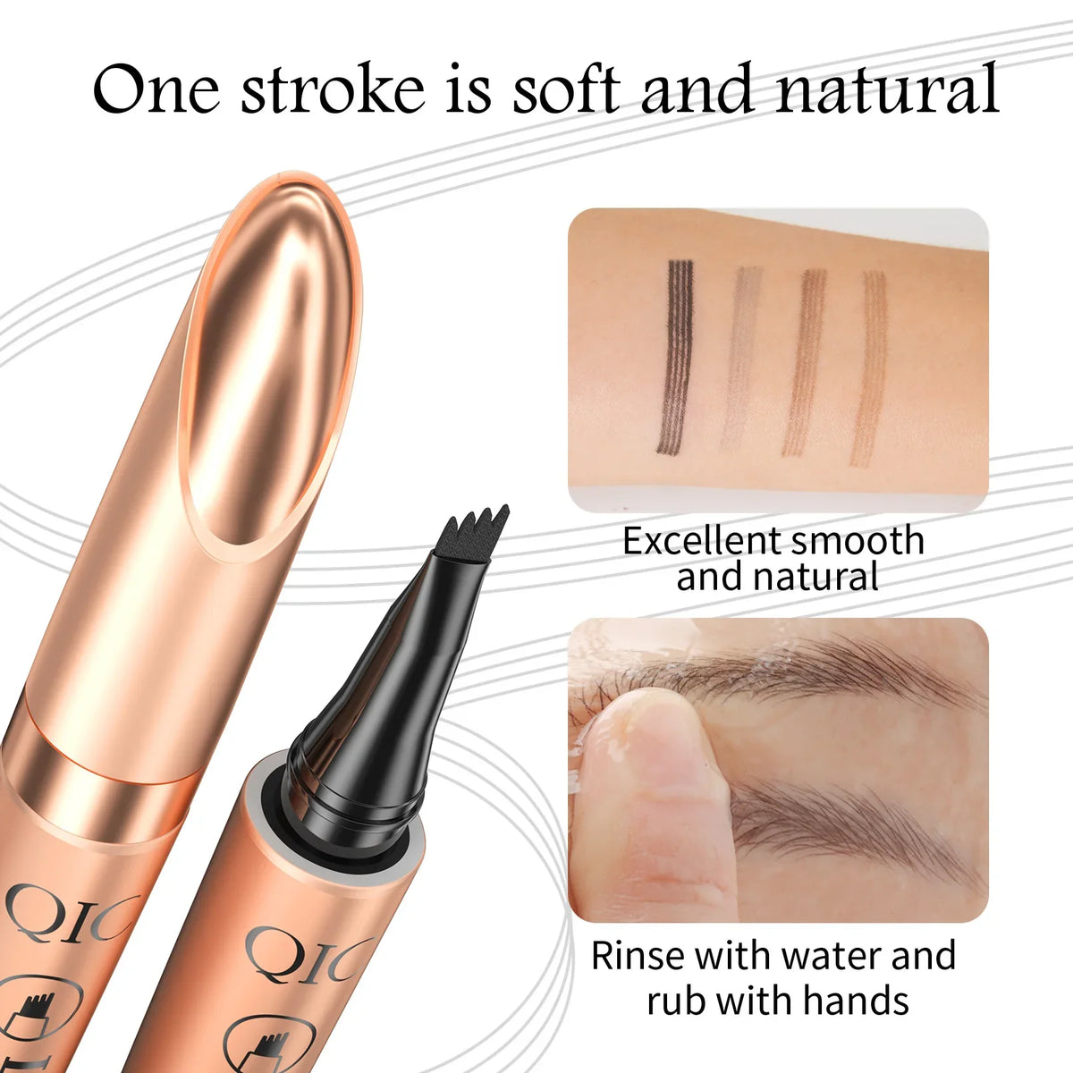 4-Tip Waterproof Liquid Eyebrow Pen – Long-Lasting Brow Makeup Liquid Eyebrow Pen Qme