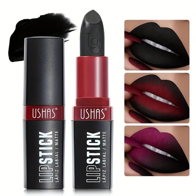 Matte Vampire Black Lipstick – Highly Pigmented Velvet Finish Matte Lipstick Qme