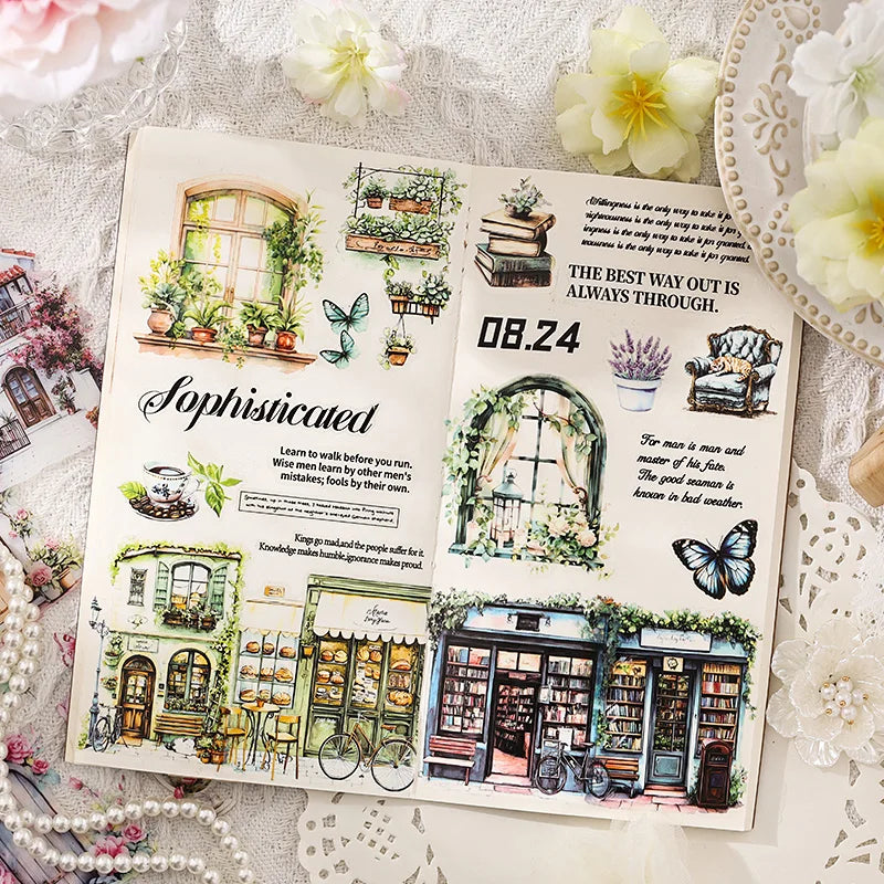 Die Cut Landscape Sticker Book – 20 Sheets for Scrapbooking & DIY Die Cut Sticker Book Qme
