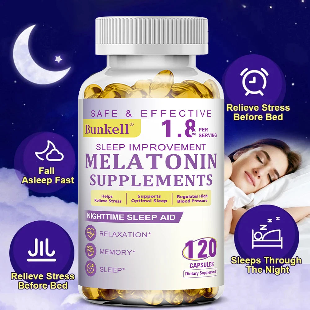 DETOXXTRA Melatonin Sleep Support Supplement – 120 Capsules Sleep Supplement Qst