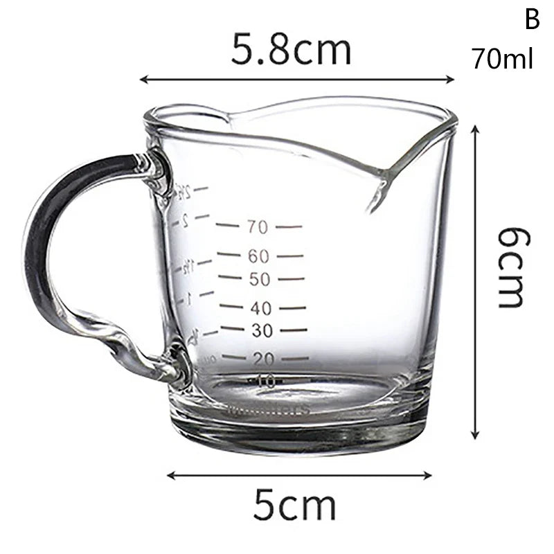 Espresso Shot Glass Double Spout Measuring Cup – Heat-Resistant Espresso Measuring Cup Qme B