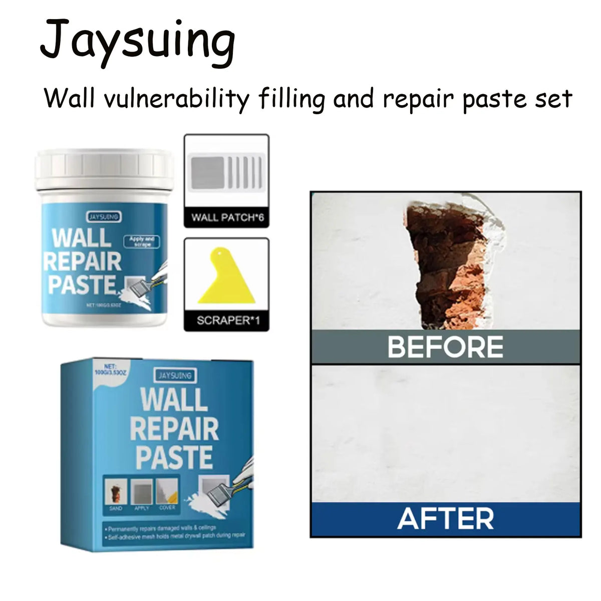 White Wall Repair Paste | Quick-Drying Mould-Proof Filler Wall Repair Paste Qme