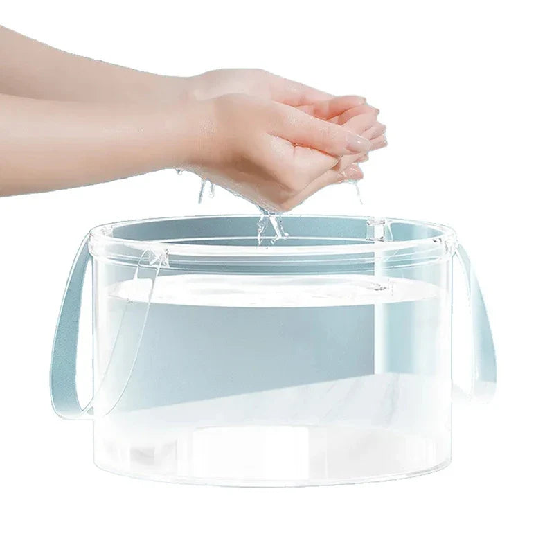 Foldable Transparent Bucket – Portable Clear Picnic Fruit Basket Foldable Outdoor Basket Qme