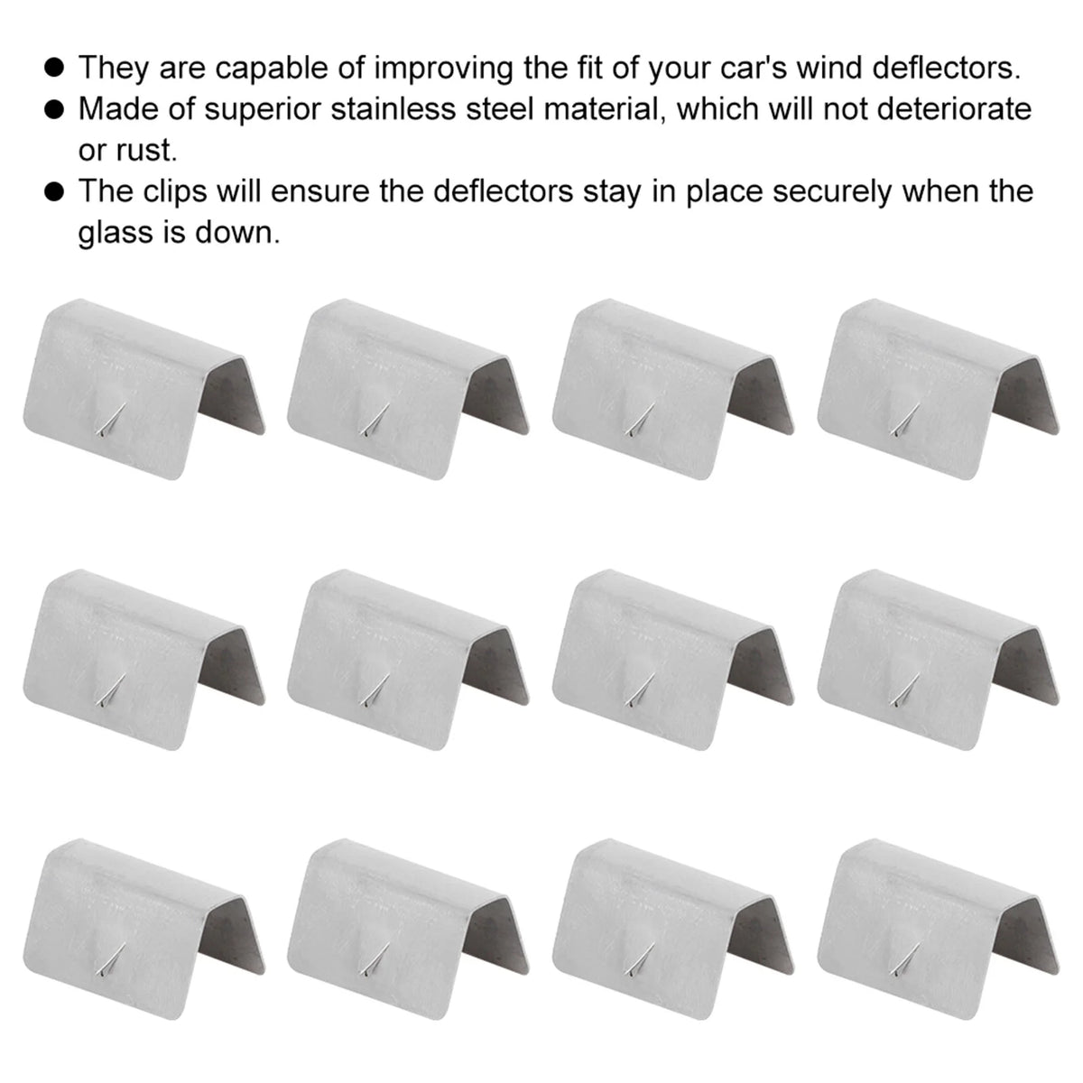 Stainless Steel Wind Deflector Clips for HEKO G3 – 12 Pcs Wind Deflector Clips Qst
