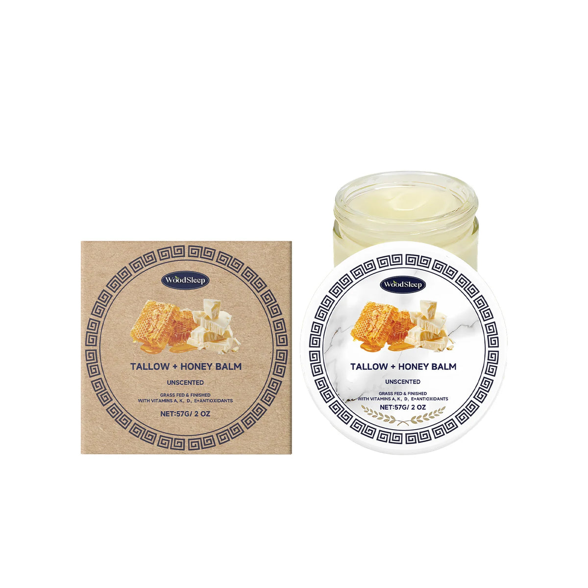 WoodSleep Tallow Honey Balm – Nourishing Body Moisturizer Body Moisturizer Cream Qst 1pc