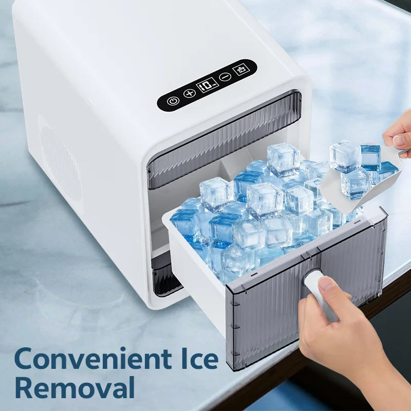 110V Mini Ice Maker Machine – Fast Compact Home & Commercial Use Countertop Ice Maker Qst