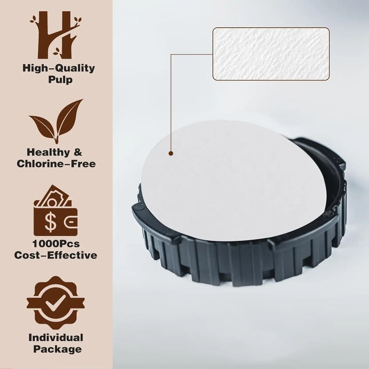 Round Disposable Paper Coffee Filters for AeroPress – 1000 Pack Coffee Filters Qme