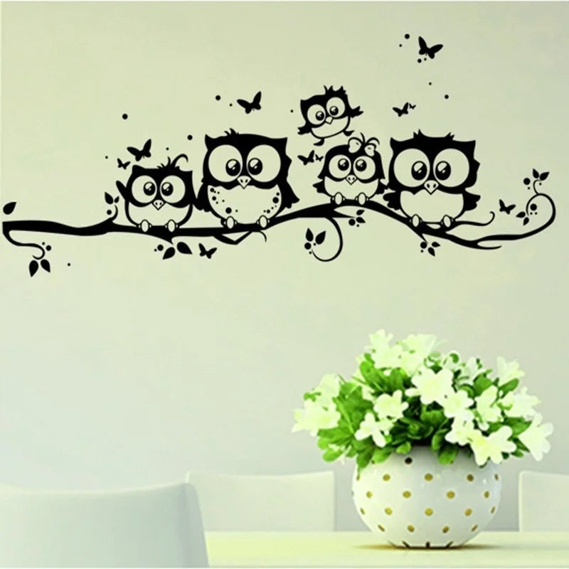 Owl & Butterfly Tree Wall Sticker – Bedroom Home Decor Wall Decal Sticker Qme Default Title