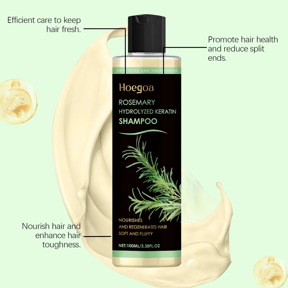 HOEGOA Rosemary Keratin Shampoo – Strengthen & Moisturize Keratin Shampoo Qst