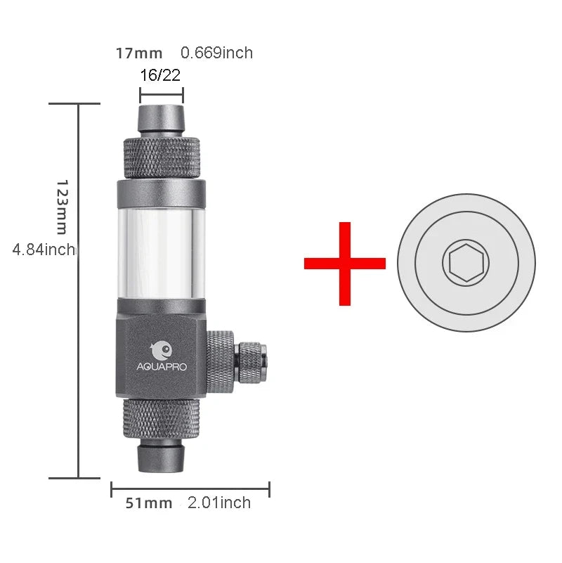 AQUAPRO External CO2 Atomizer Diffuser for Planted Aquariums CO2 Aquarium Diffuser Qme EC-16-REPLACE