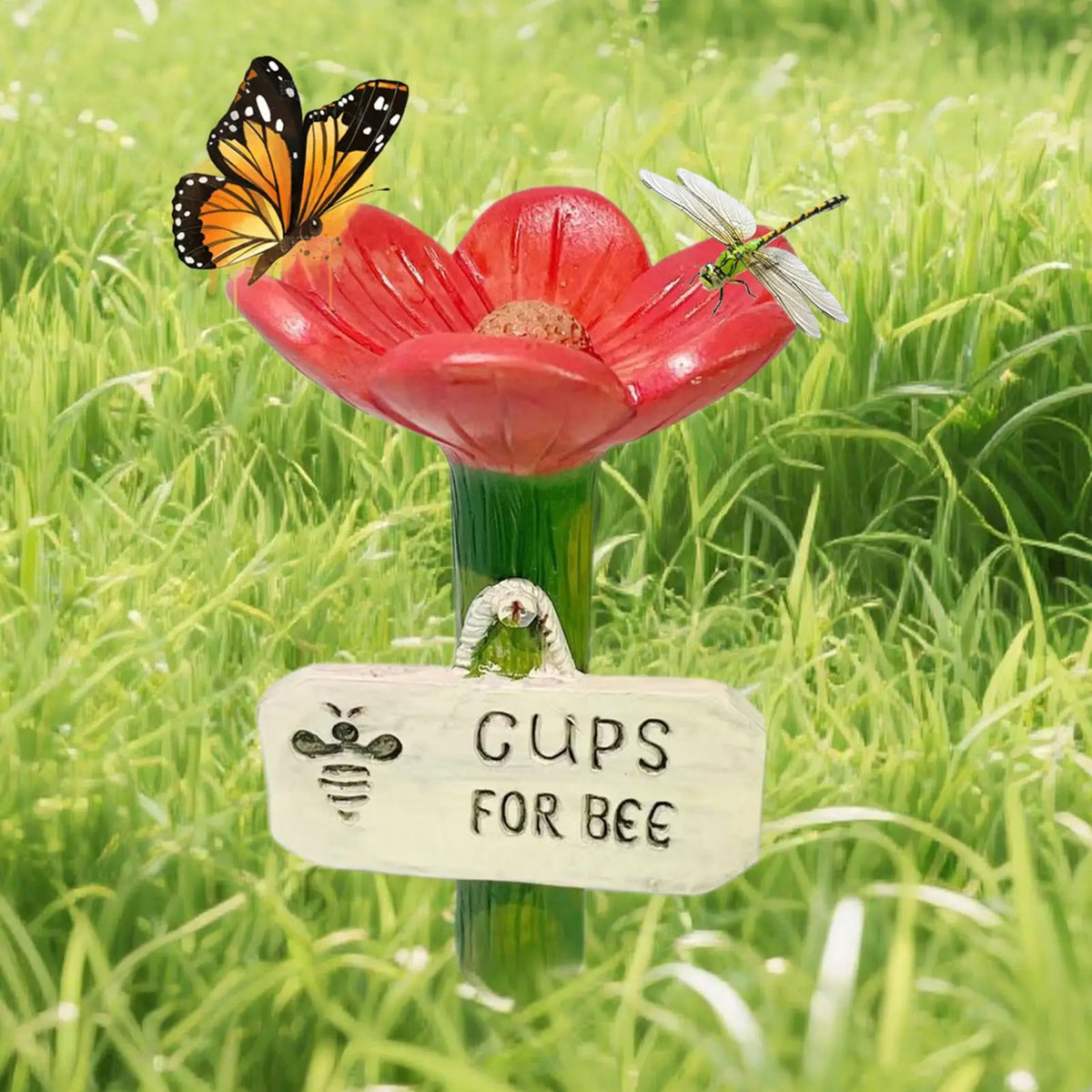 Flower Shaped Bee Waterer Feeder Cups – Colorful Garden Bee Waterer Feeder Qme