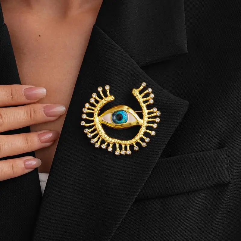 Devil's Eye Keyhole Glaze Brooch – Luxury Alloy Lapel Pin Lapel Pin Brooch Qme