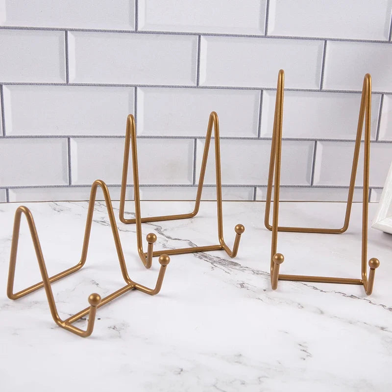 Iron Art Display Stand – Magazine, Photo Frame & Dish Rack Tabletop Display Stand Qme