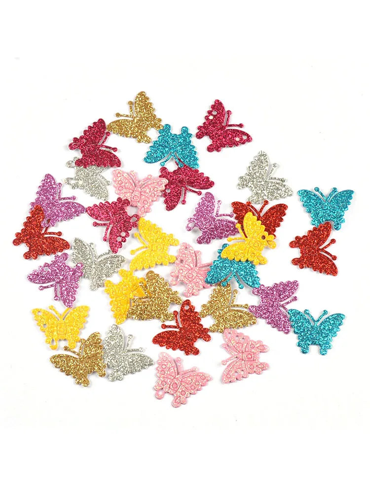 Glitter Butterfly Patches 100pcs – DIY Scrapbooking & Crafts Craft Embellishments Qme mixed-100pcs