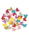 Glitter Butterfly Patches 100pcs – DIY Scrapbooking & Crafts Craft Embellishments Qme mixed-100pcs