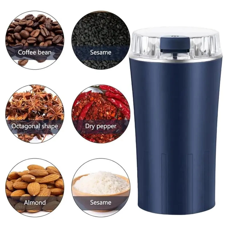 300W Electric Coffee Grinder – Stainless Steel One-Touch Electric Coffee Grinder Qme