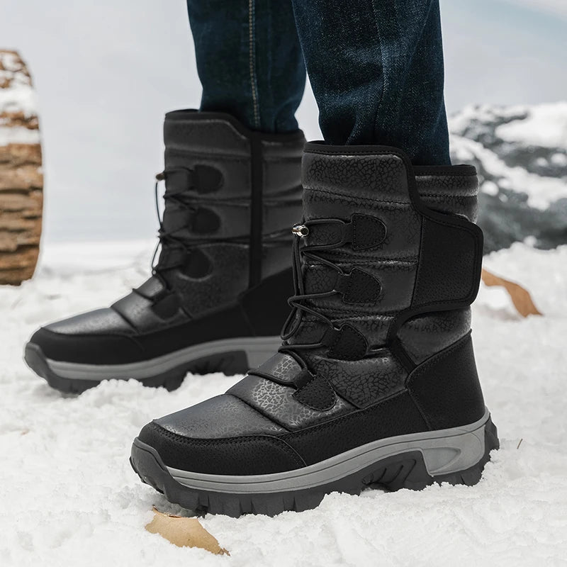 Women's Plush Snow Boots – Waterproof Platform Winter Ankle Women's Snow Boots Qst