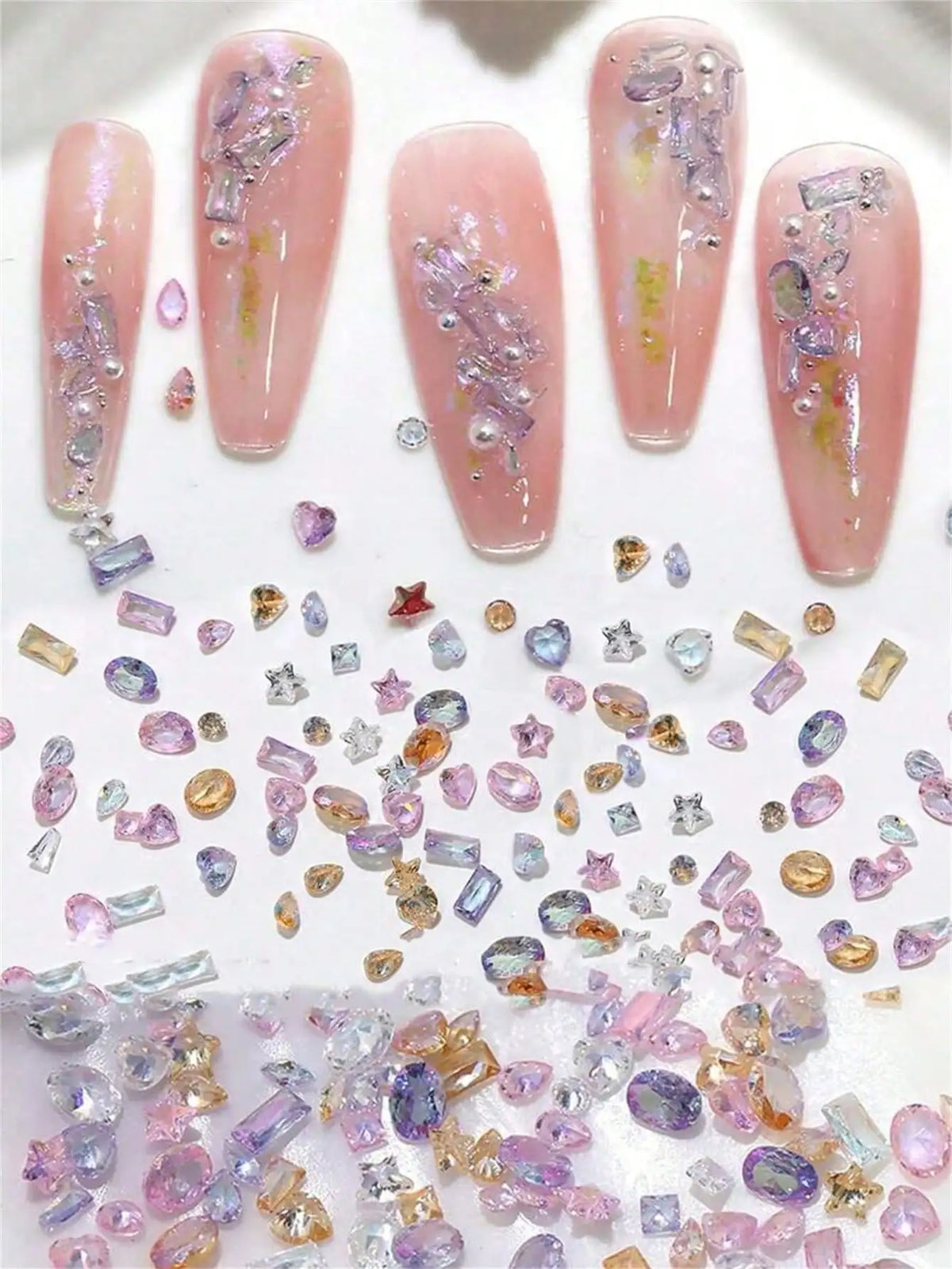 Colorful Zirconia Mini Nail Rhinestones 3D Charms – 50/100pc Nail Art Rhinestones Qme