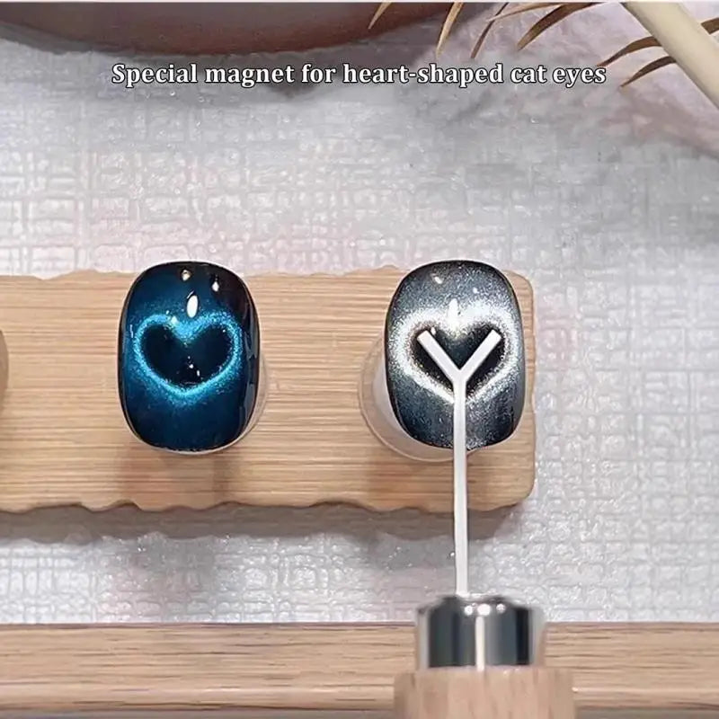 Y-Shape Nail Magnet Tool – Cat Eye Heart & Ingot Patterns Nail Art Magnet Tool Qme