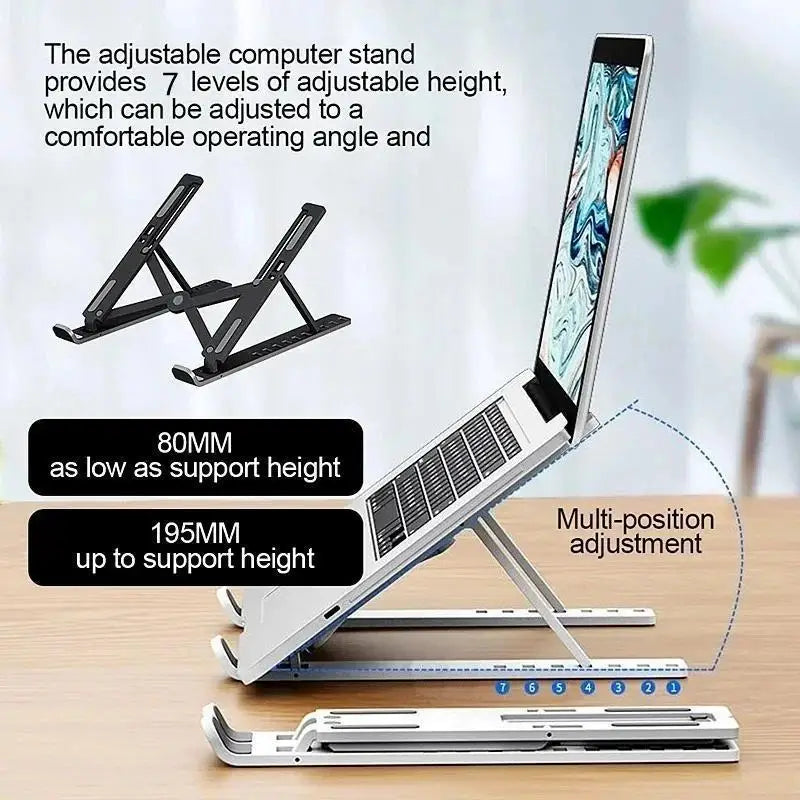 Portable Foldable Laptop Stand | Adjustable Holder 10–17" Laptop Stand Qme