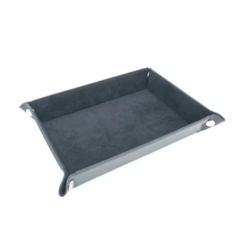 Foldable PU Dice Tray & Desktop Storage Box – 6 Colors Foldable Dice Tray Qme black