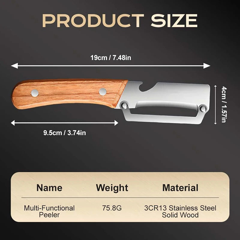 Wooden Handle Stainless Steel Vegetable & Fruit Peeler Vegetable Peeler Qst