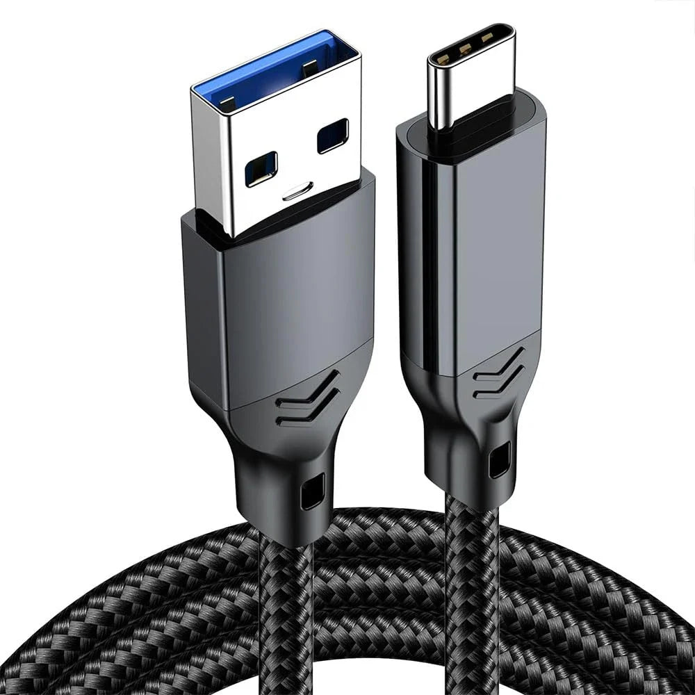 USB-C to USB-A 3.2 Cable 10Gbps 60W Fast Charge | 0.5m–2m USB Data Cable Qme black 0.5m
